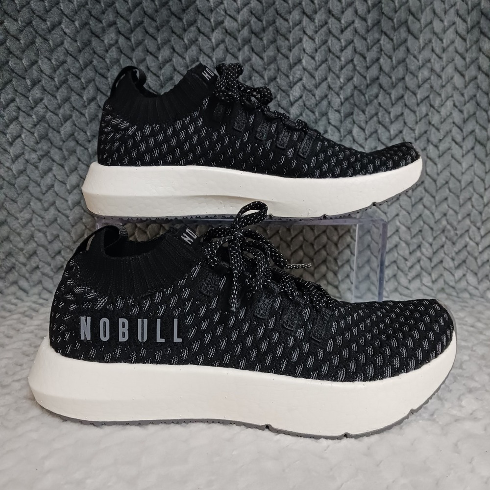 Nobull Drive Knit Women's Running Cross Training Sneakers Shoes Black White Sz 7